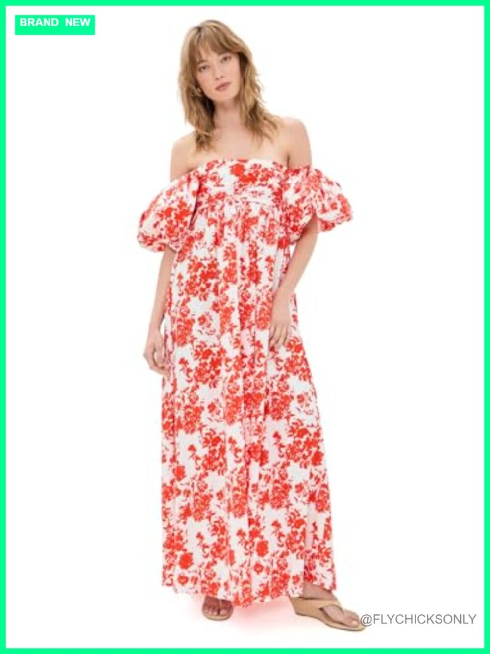 Caroline Constas Emilia Off Shoulder Puff Sleeve Floral Maxi Dress